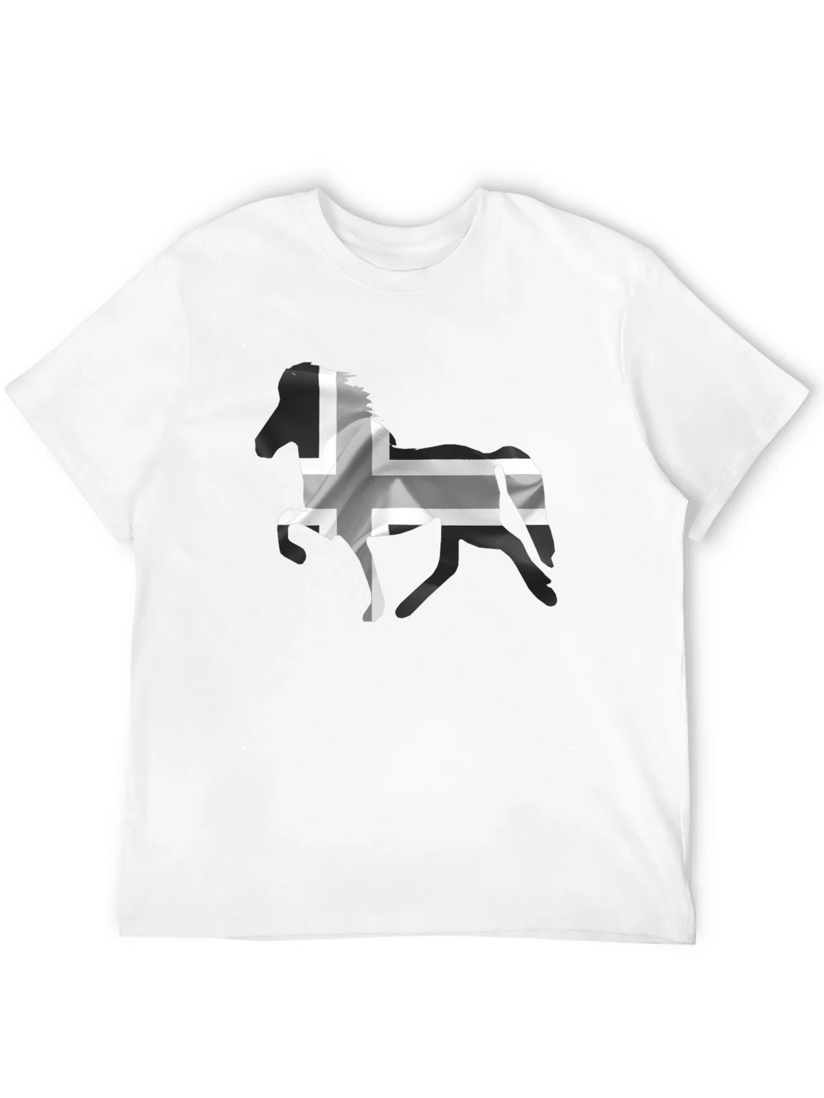Icelandic Horse Flag T-Shirt - Black Cotton Tee product image 11