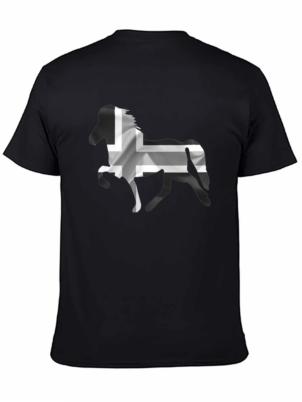 Icelandic Horse Flag T-Shirt - Black Cotton Tee product image 4