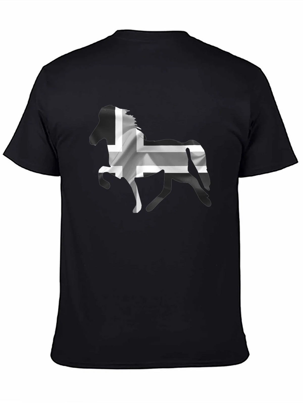 Icelandic Horse Flag T-Shirt - Black Cotton Tee product image 4
