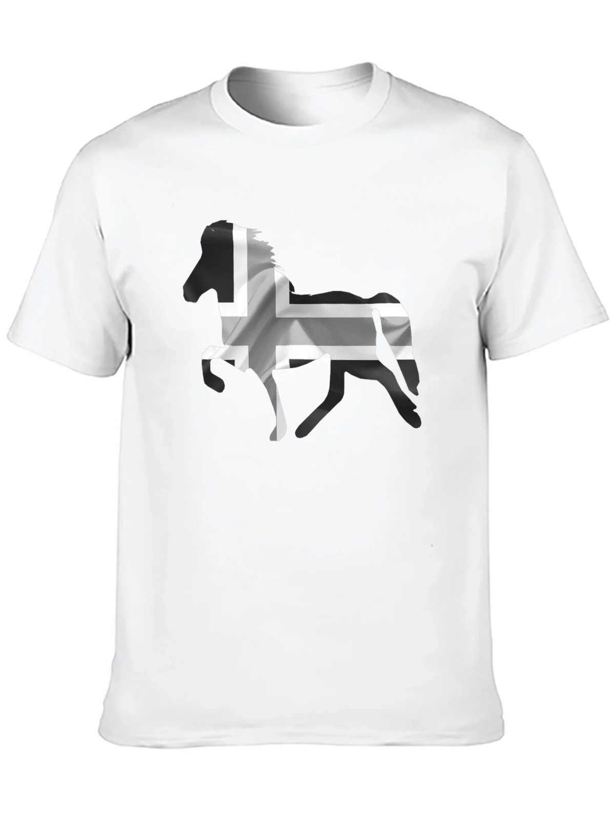Icelandic Horse Flag T-Shirt - Black Cotton Tee product image 9
