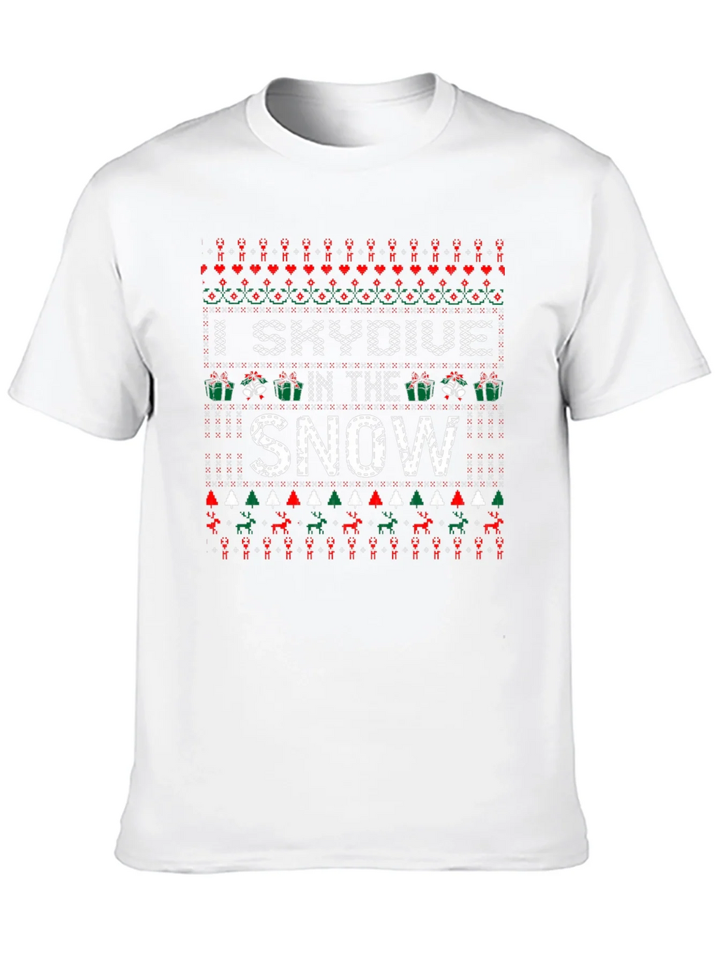 I Skydive in the Snow Ugly Christmas Holiday T-Shirt product image 9