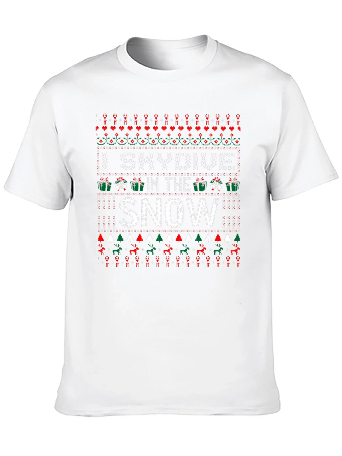 I Skydive in the Snow Ugly Christmas Holiday T-Shirt product image 9