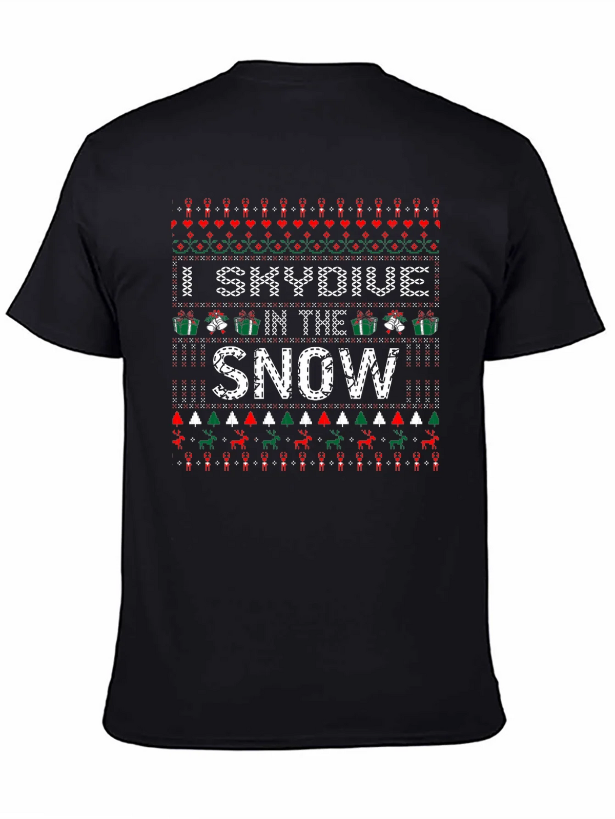 I Skydive in the Snow Ugly Christmas Holiday T-Shirt product image 4