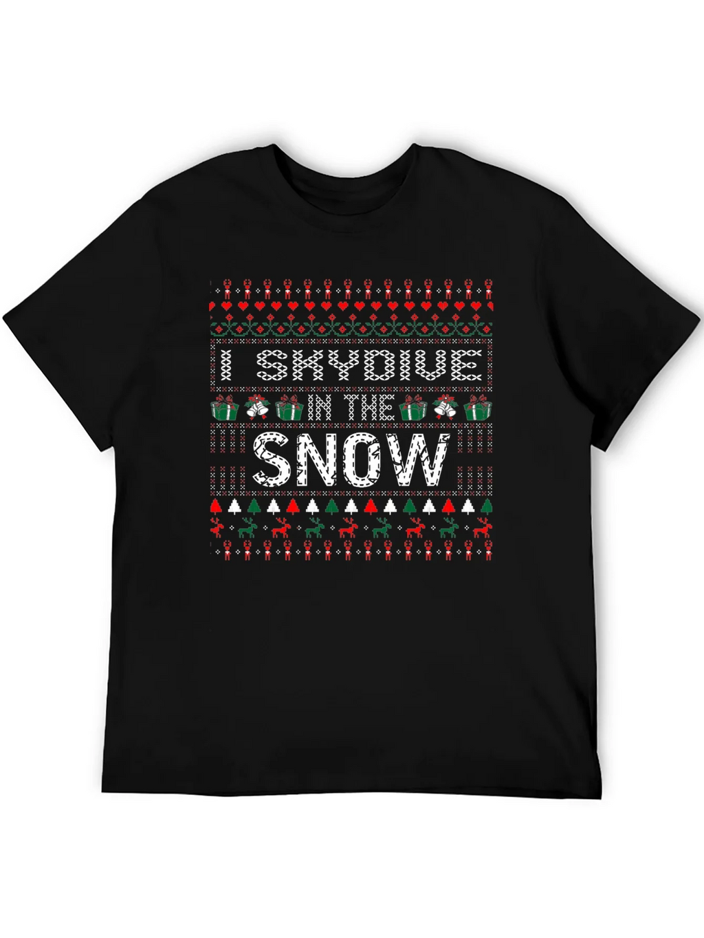 I Skydive in the Snow Ugly Christmas Holiday T-Shirt product image 5