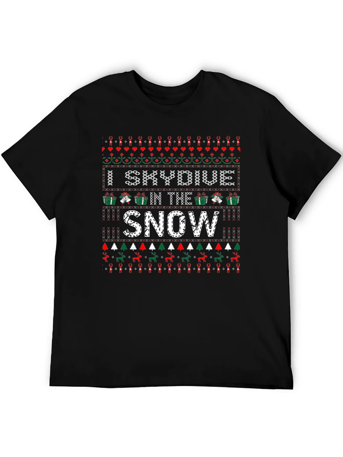 I Skydive in the Snow Ugly Christmas Holiday T-Shirt product image 5