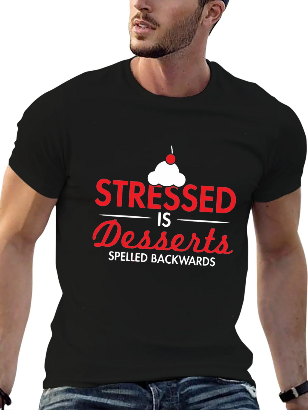 Stressed Spelled Backwards T-Shirt - Dessert Lover product image 6