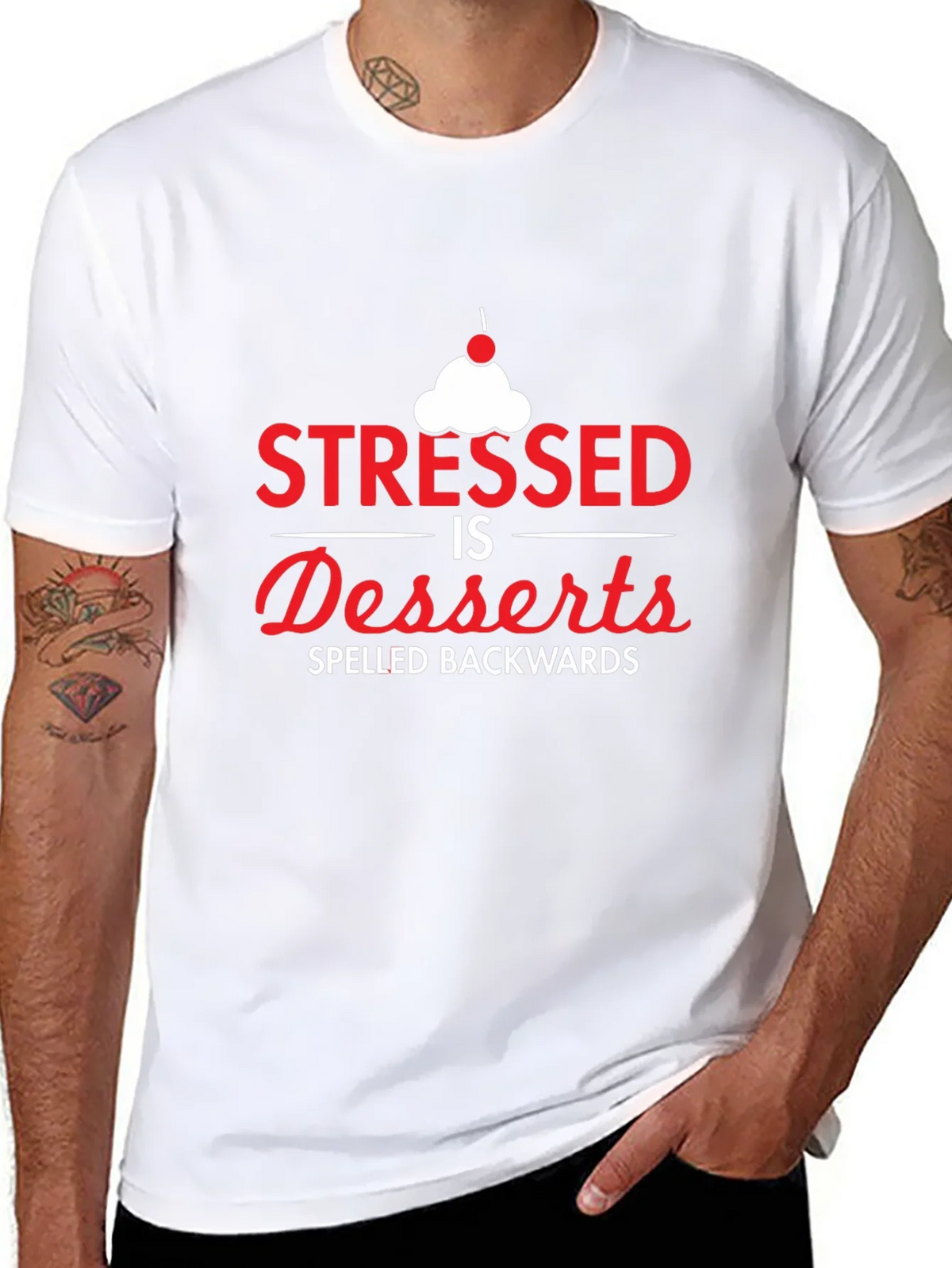 Stressed Spelled Backwards T-Shirt - Dessert Lover product image 7
