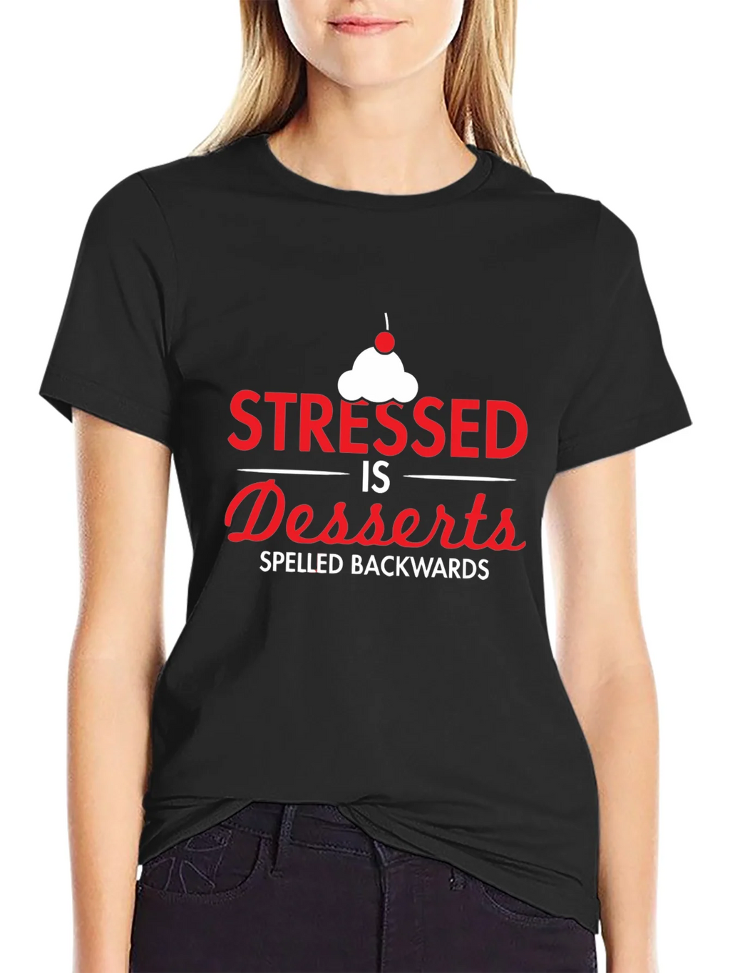Stressed Spelled Backwards T-Shirt - Dessert Lover product image 2
