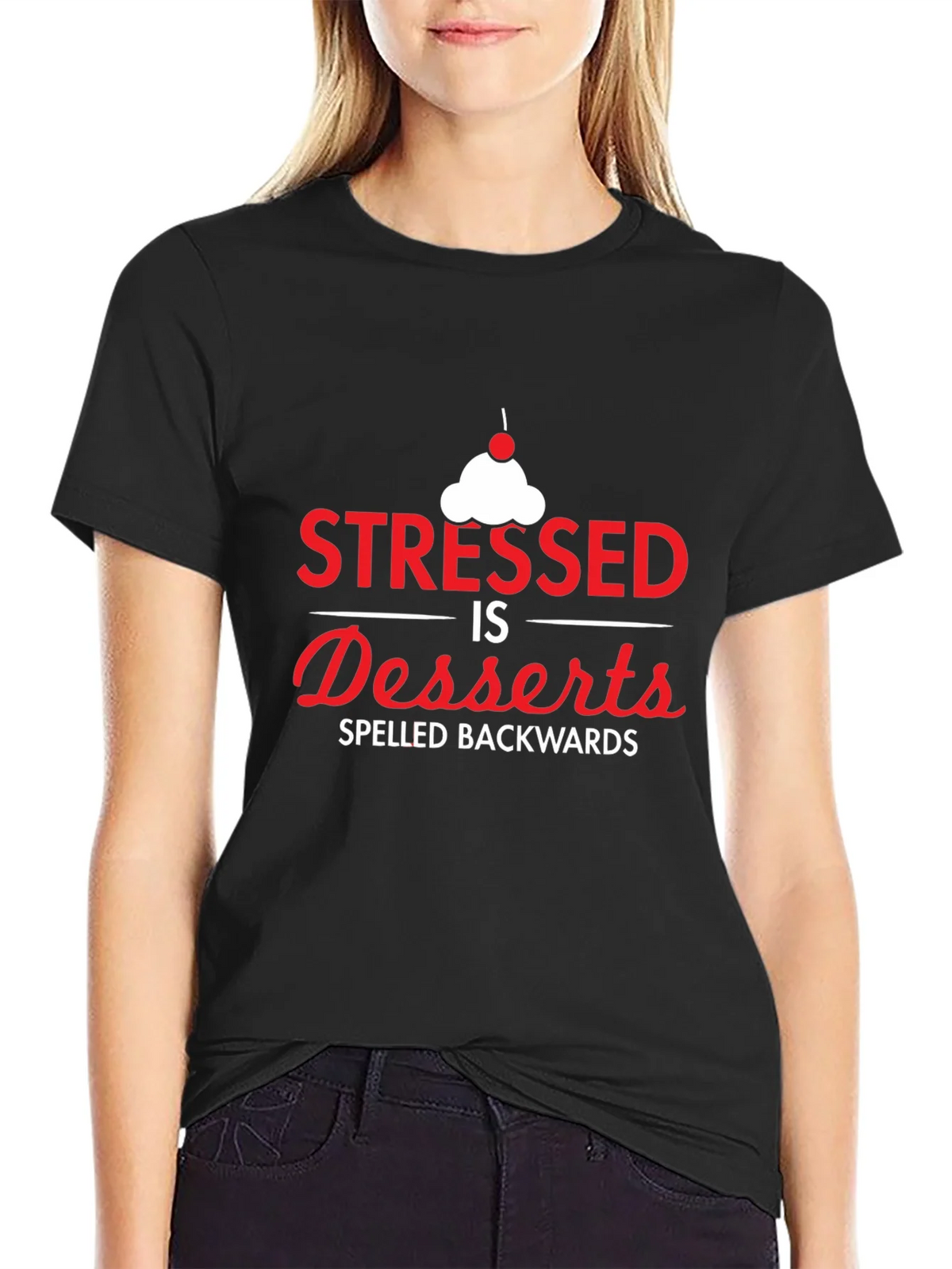 Stressed Spelled Backwards T-Shirt - Dessert Lover product image 2
