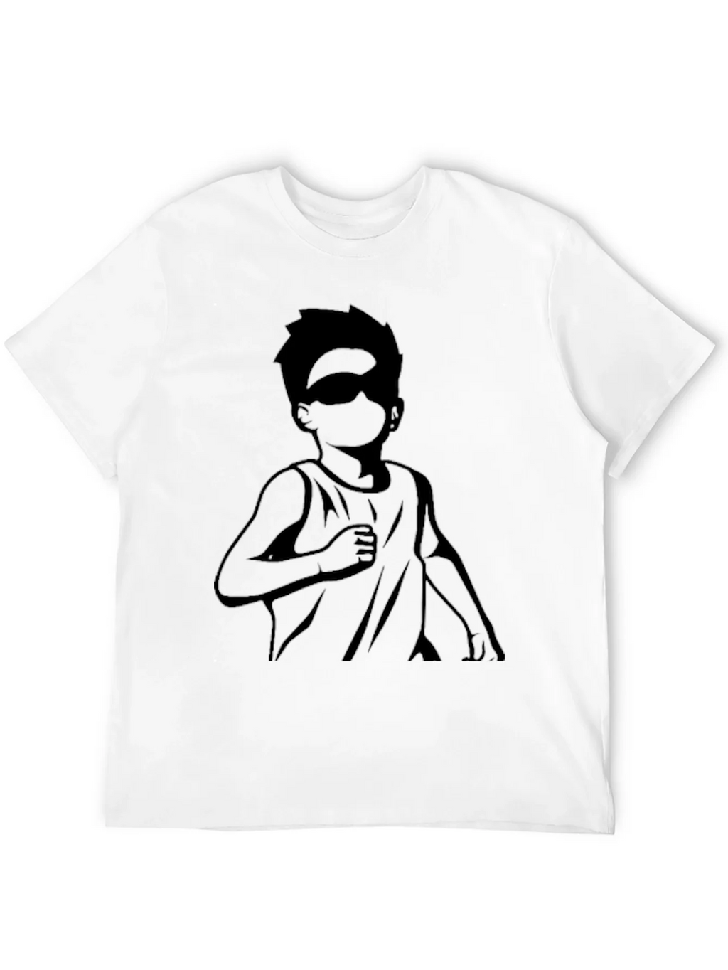 Black T-Shirt with Boy Silhouette Graphic product image 3