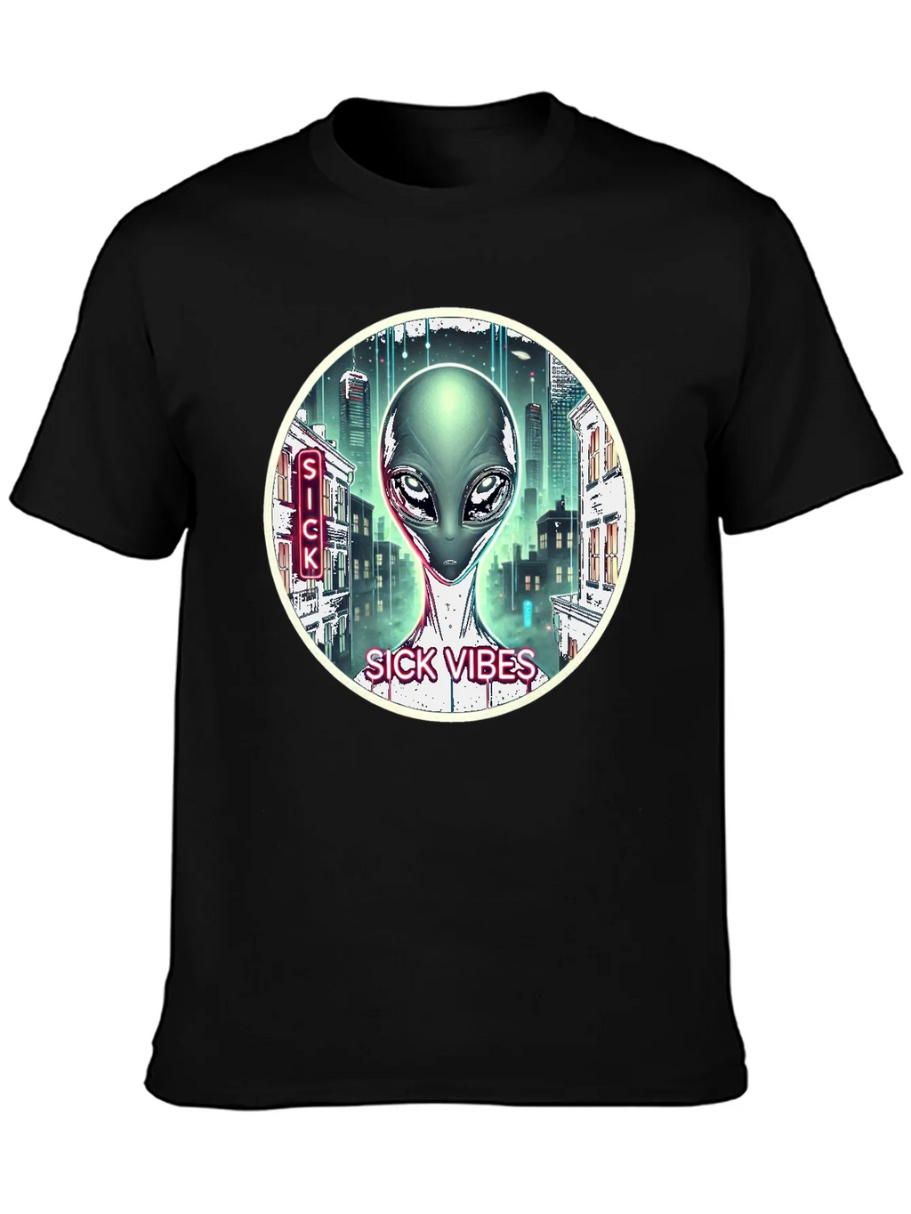 Sick Vibes Alien T-Shirt product image 3
