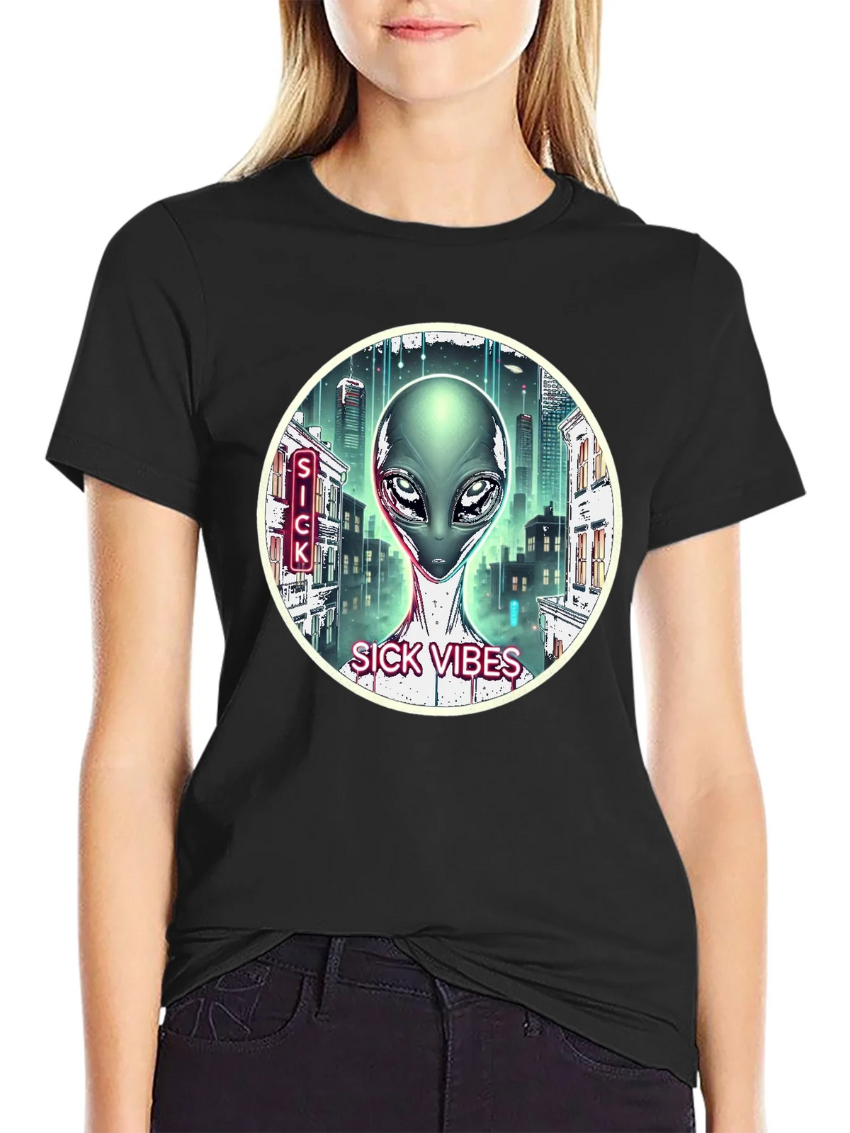 Sick Vibes Alien T-Shirt product image 2