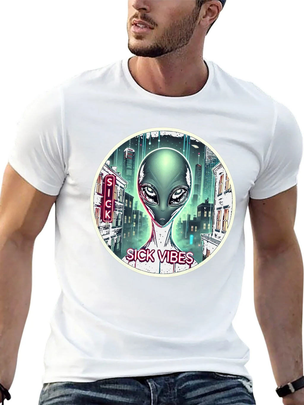Sick Vibes Alien T-Shirt product image 10