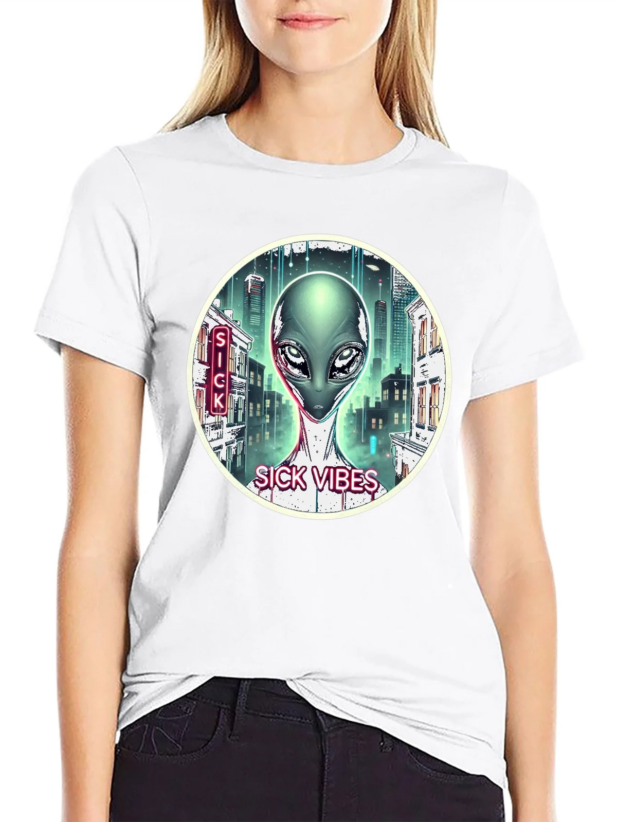 Sick Vibes Alien T-Shirt product image 6