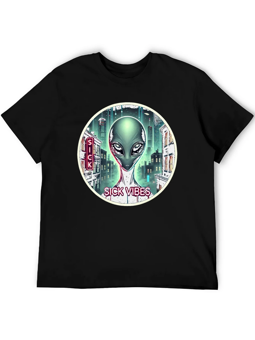 Sick Vibes Alien T-Shirt product image 5