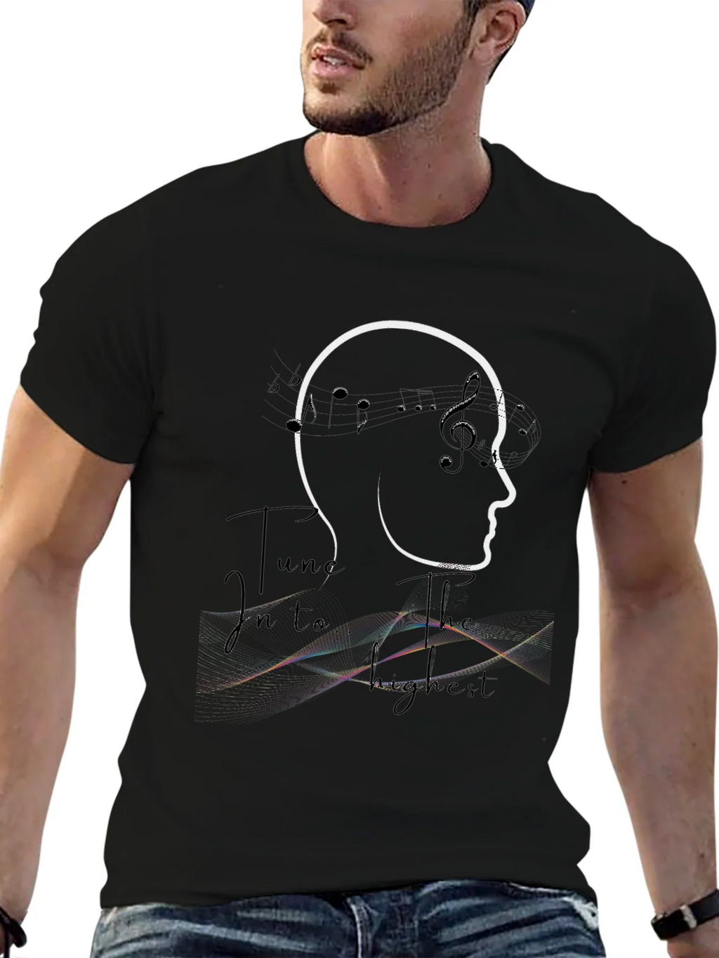 Musical Mind Black Graphic T-Shirt product image 6
