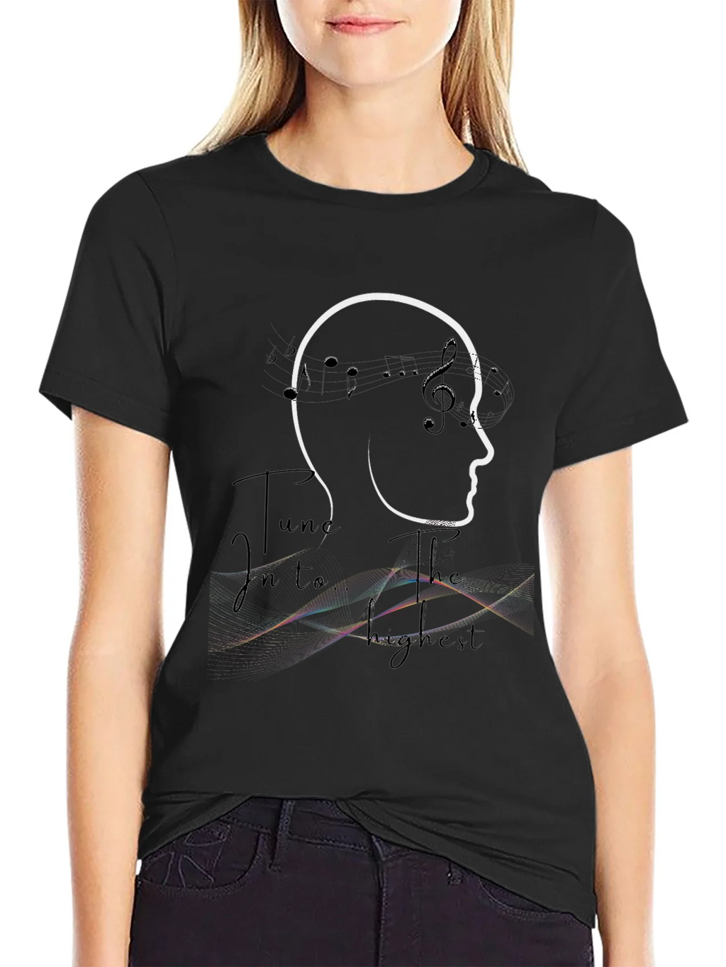 Musical Mind Black Graphic T-Shirt product image 2