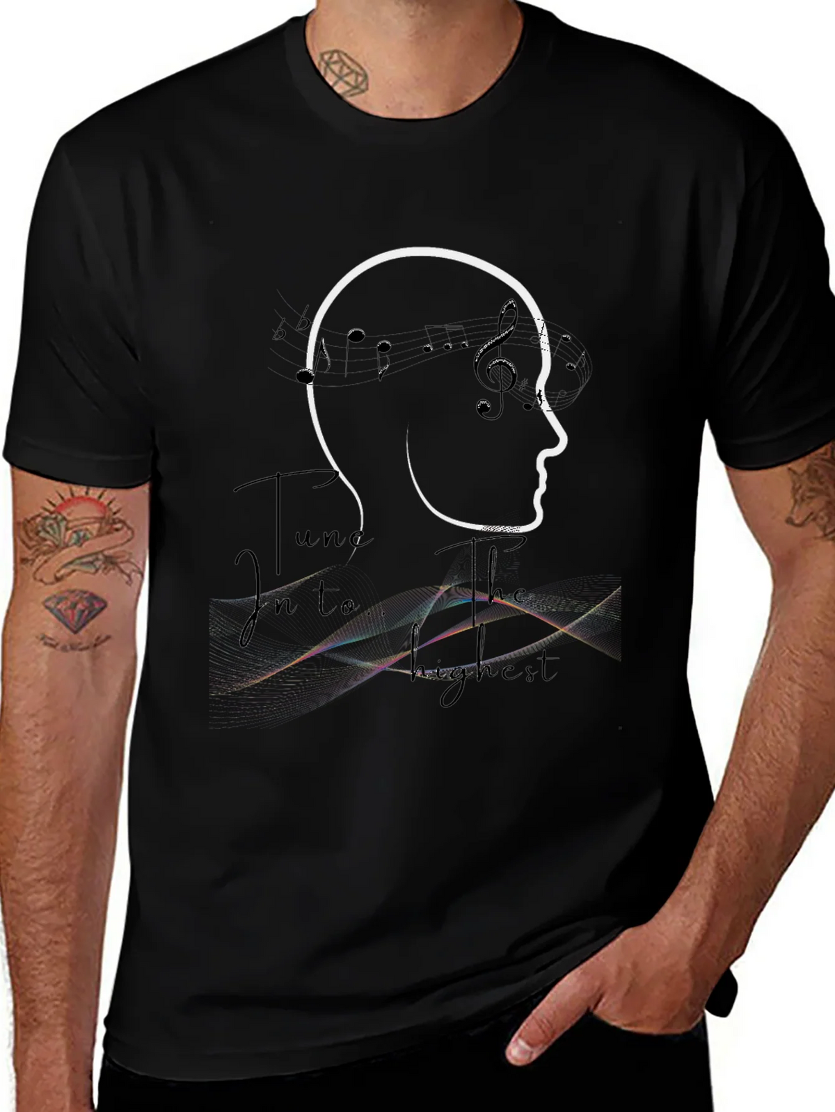 Musical Mind Black Graphic T-Shirt product image 1