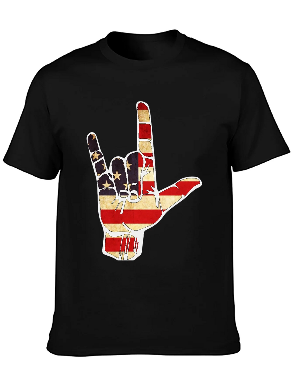 American Flag I Love You Hand T-Shirt product image 3