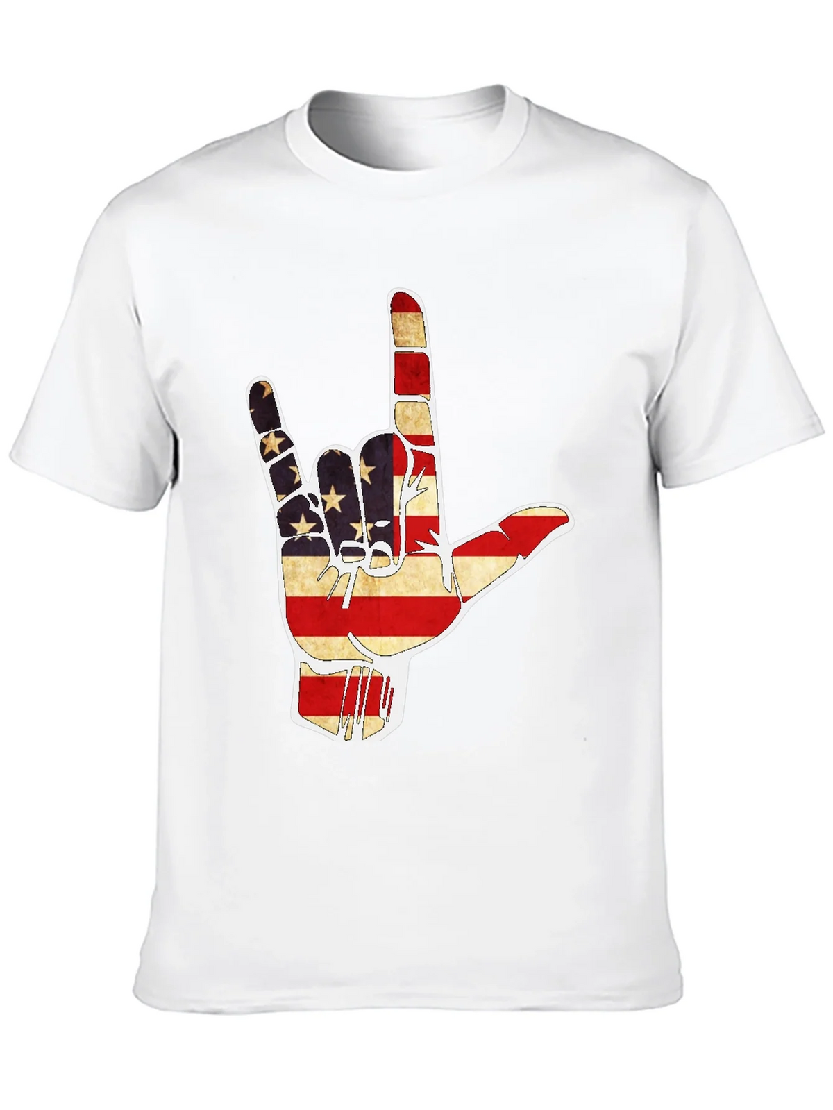 American Flag I Love You Hand T-Shirt product image 6