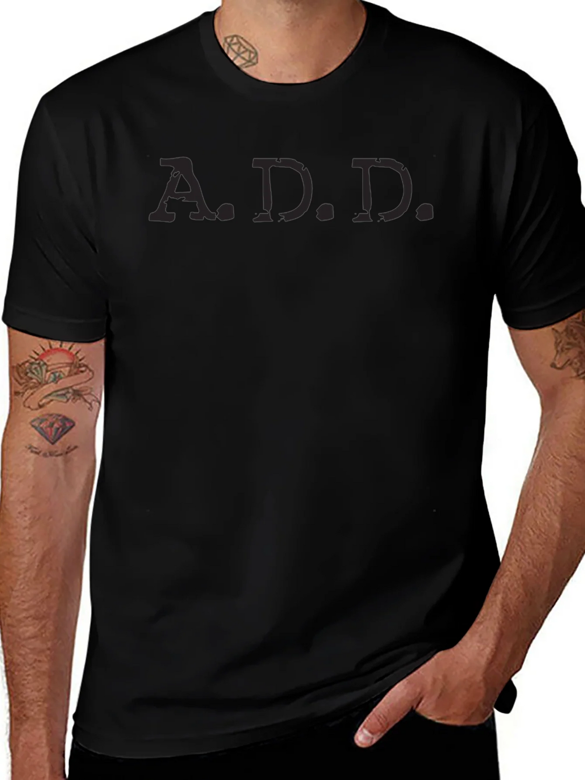 Mens Black A.D.D. T-Shirt product image 1