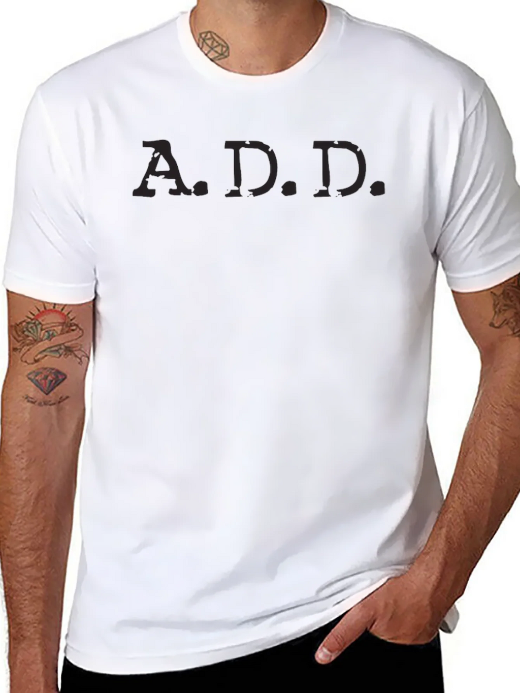 Mens Black A.D.D. T-Shirt product image 7