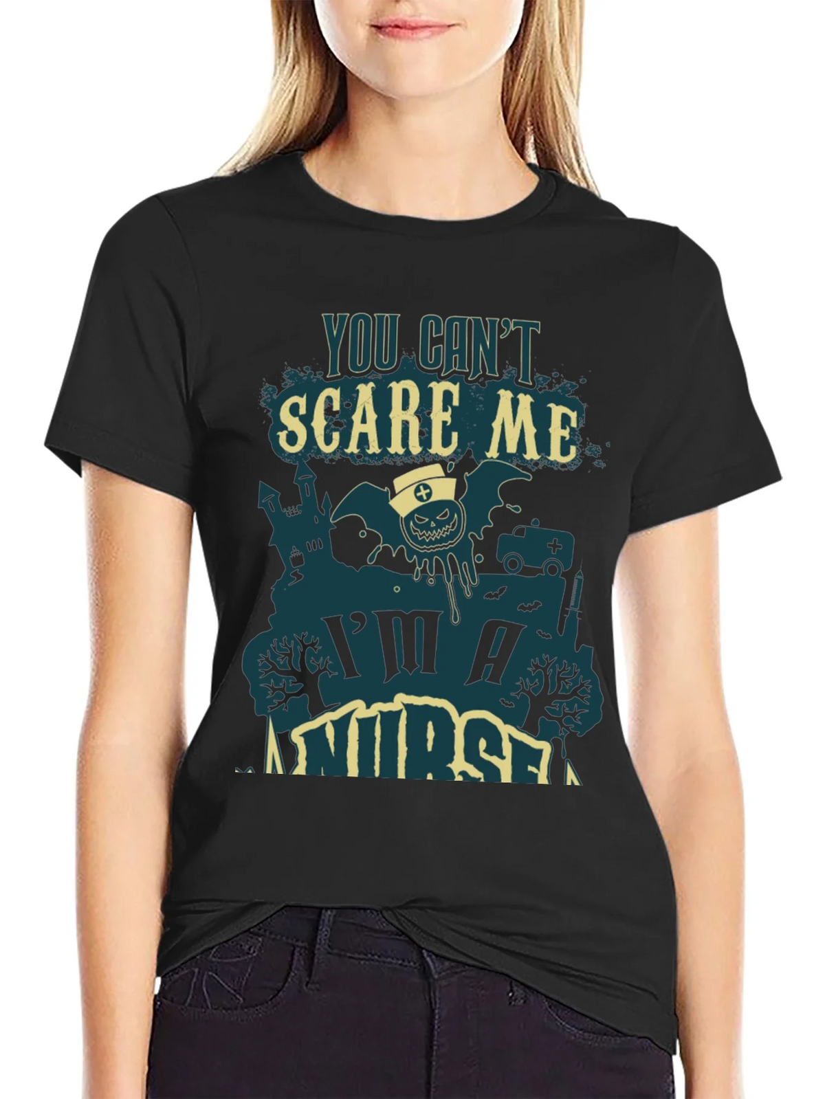 You Cant Scare Me Im A Nurse Halloween Tee product image 2