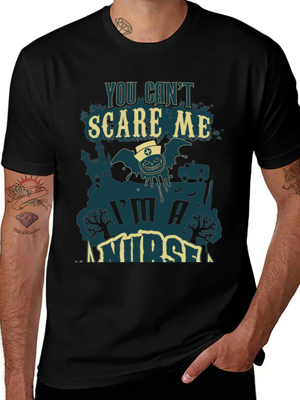 You Cant Scare Me Im A Nurse Halloween Tee product image 1