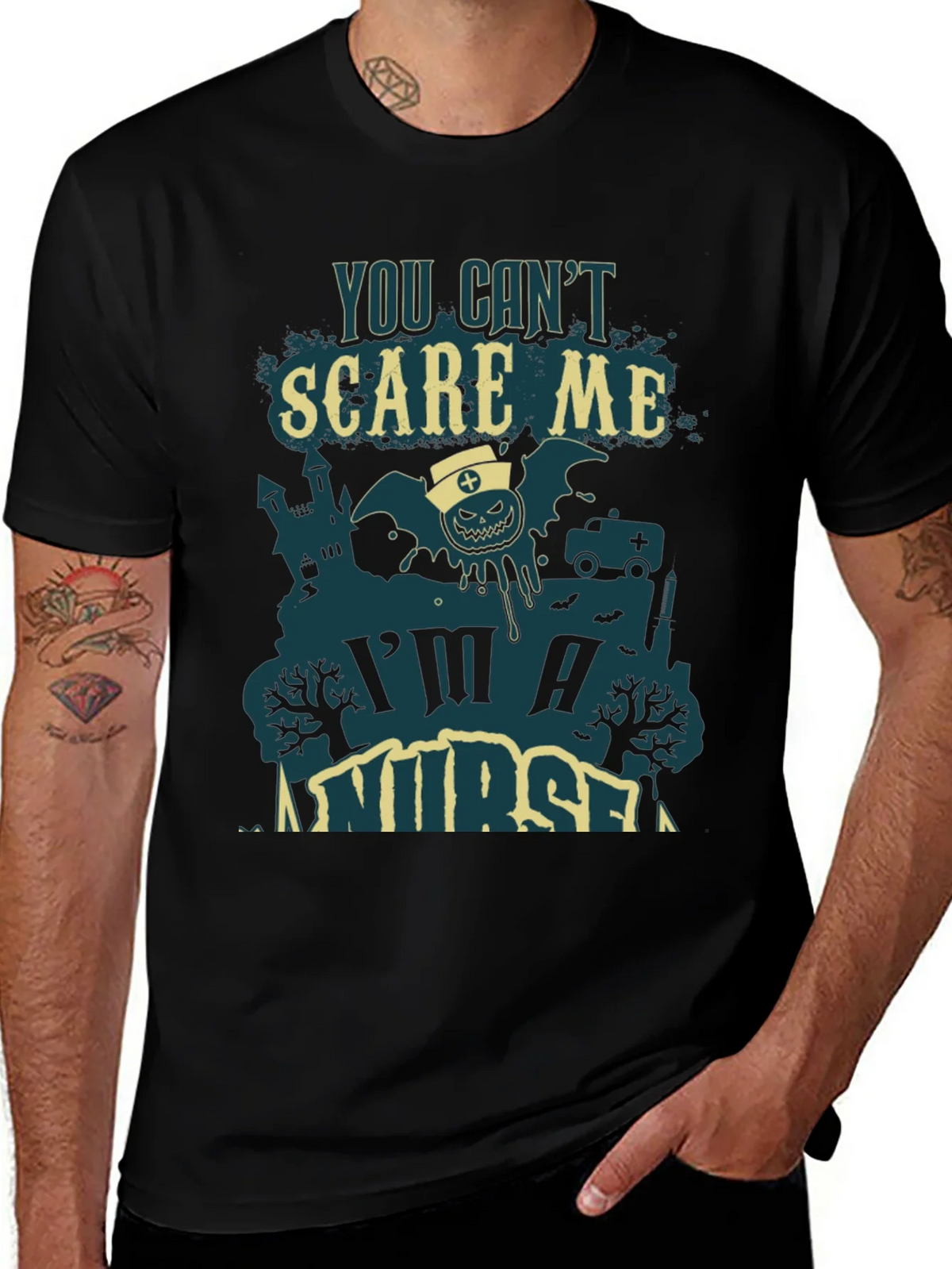 You Cant Scare Me Im A Nurse Halloween Tee product image 1