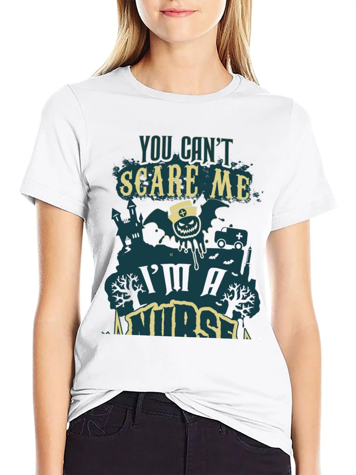 You Cant Scare Me Im A Nurse Halloween Tee product image 8