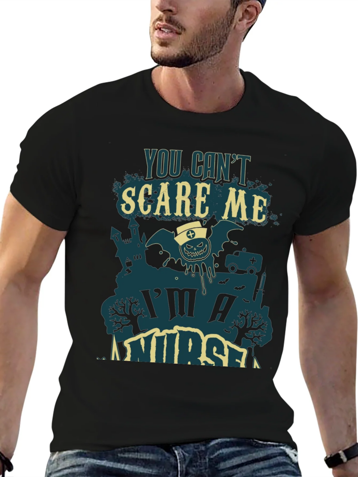 You Cant Scare Me Im A Nurse Halloween Tee product image 6
