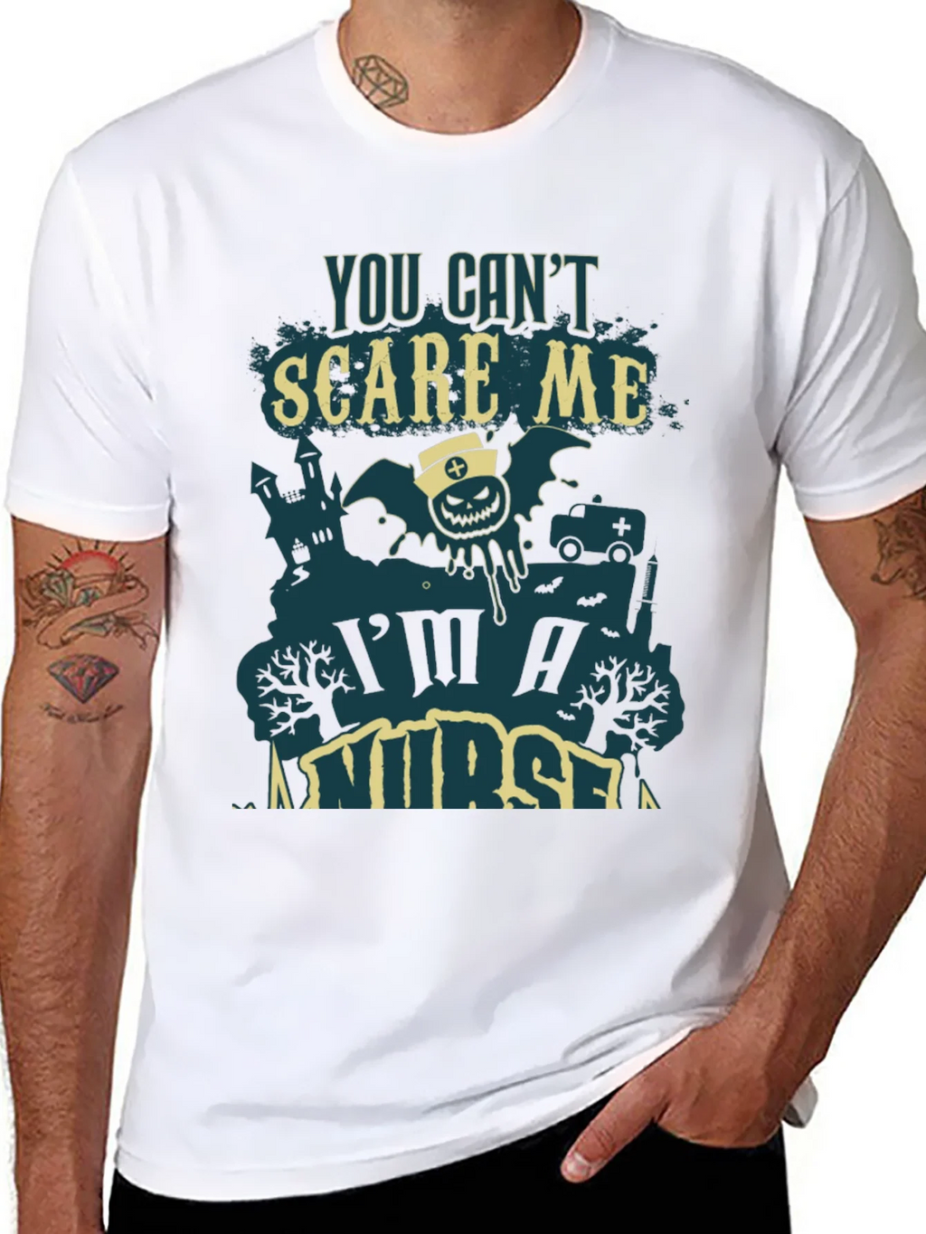 You Cant Scare Me Im A Nurse Halloween Tee product image 7