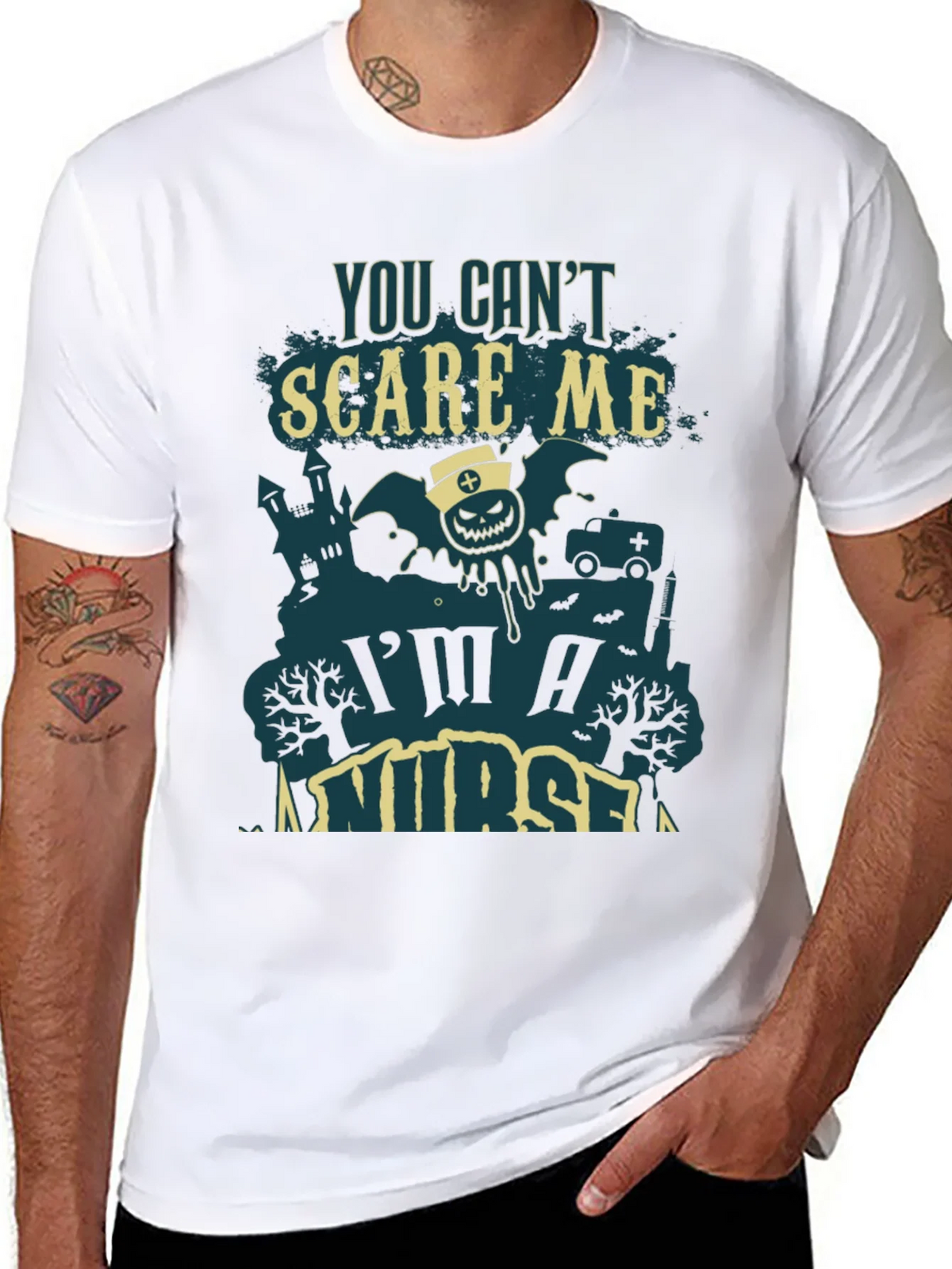 You Cant Scare Me Im A Nurse Halloween Tee product image 7