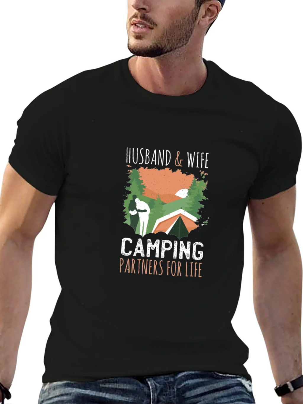 Husband & Wife Camping Partners T-Shirt product image 6