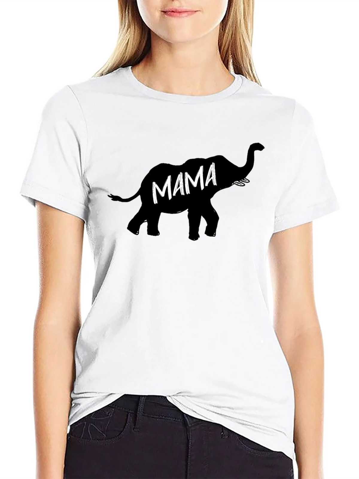 Mama Elephant Black T-Shirt - Comfortable & Stylish product image 8