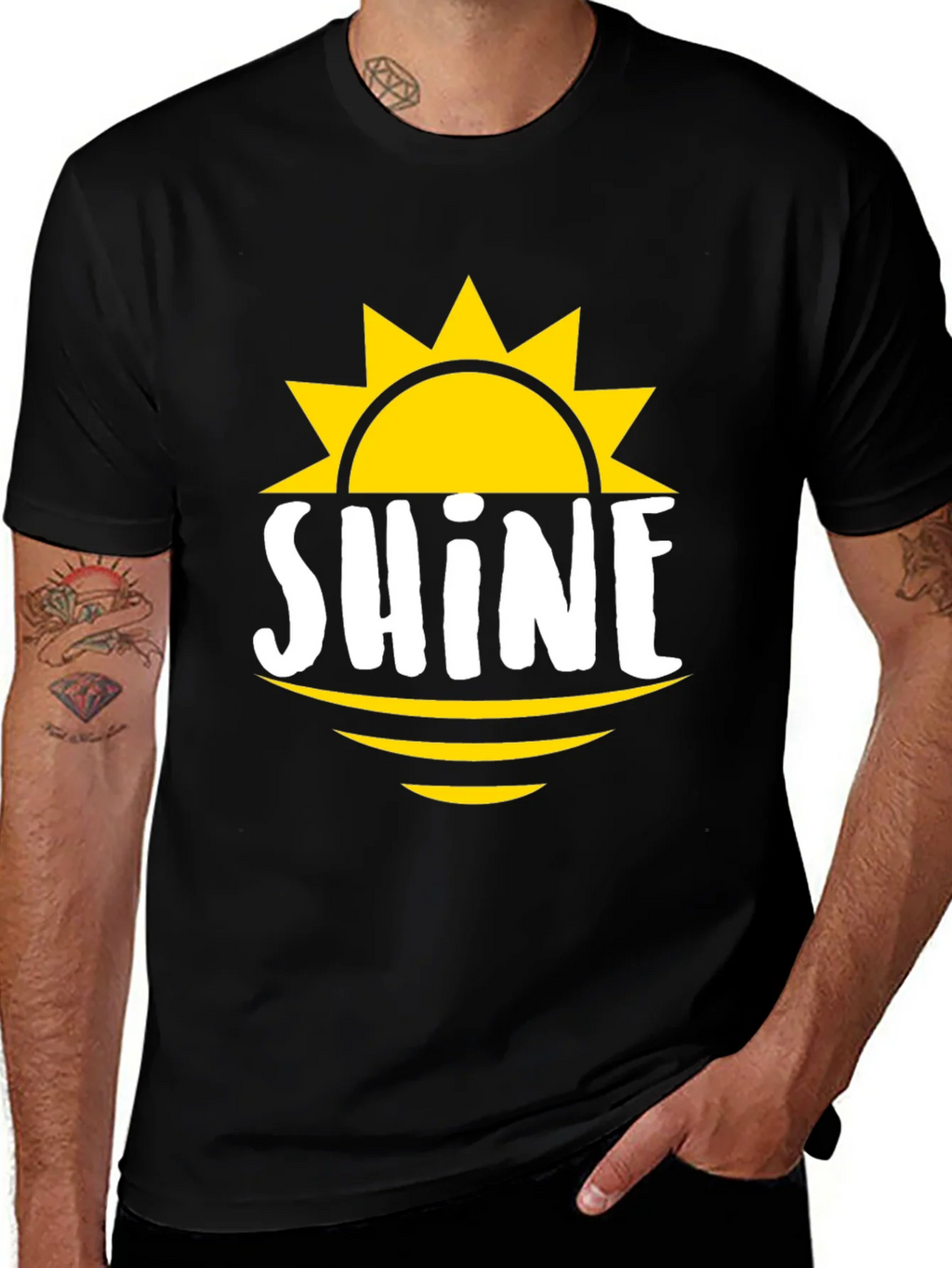Shine Graphic Tee - Mens Black Cotton T-Shirt product image 1