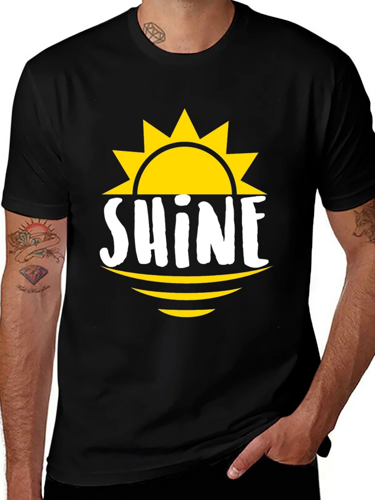 Shine Graphic Tee - Mens Black Cotton T-Shirt product image 1