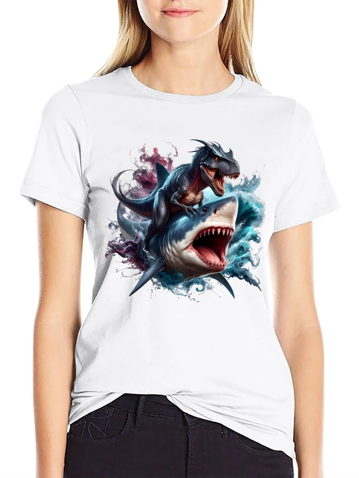 Dino Shark Rider Graphic Tee product image 8