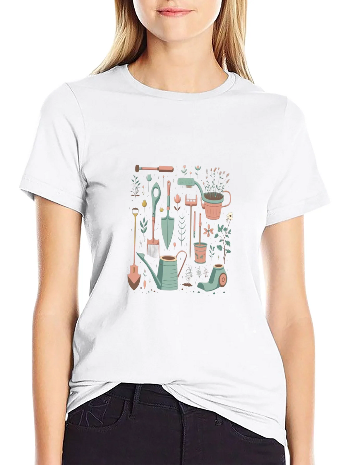 Gardening Tools Graphic Tee - Black Cotton T-Shirt product image 8