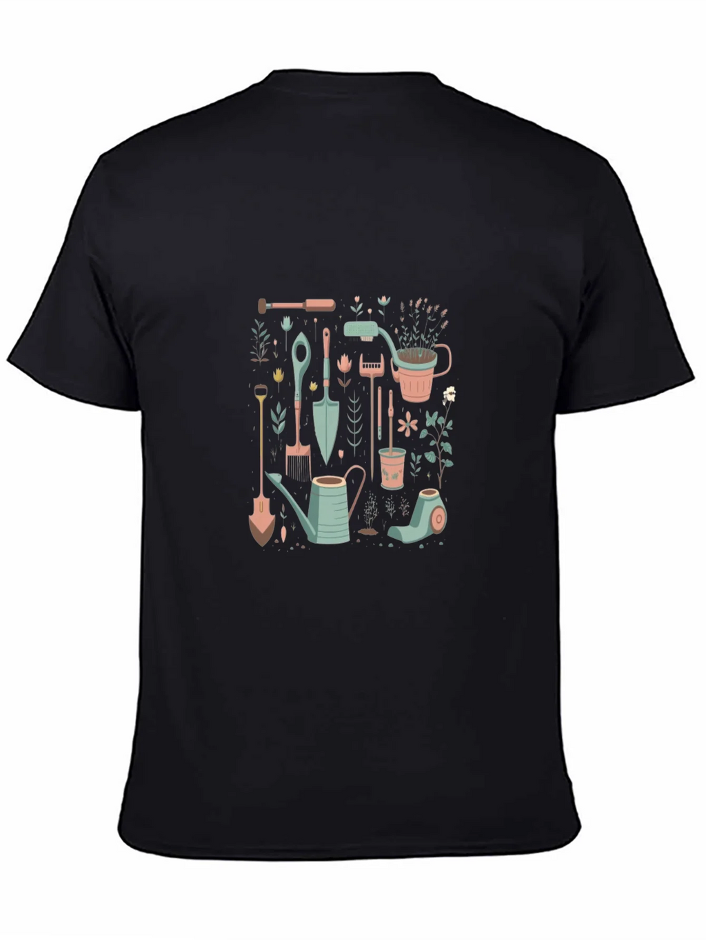 Gardening Tools Graphic Tee - Black Cotton T-Shirt product image 4
