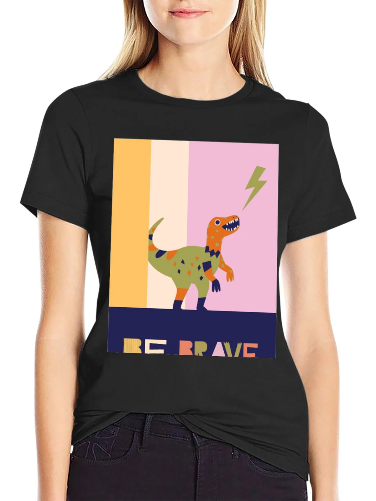 Be Brave Dinosaur Graphic Tee - Unique Design product image 2