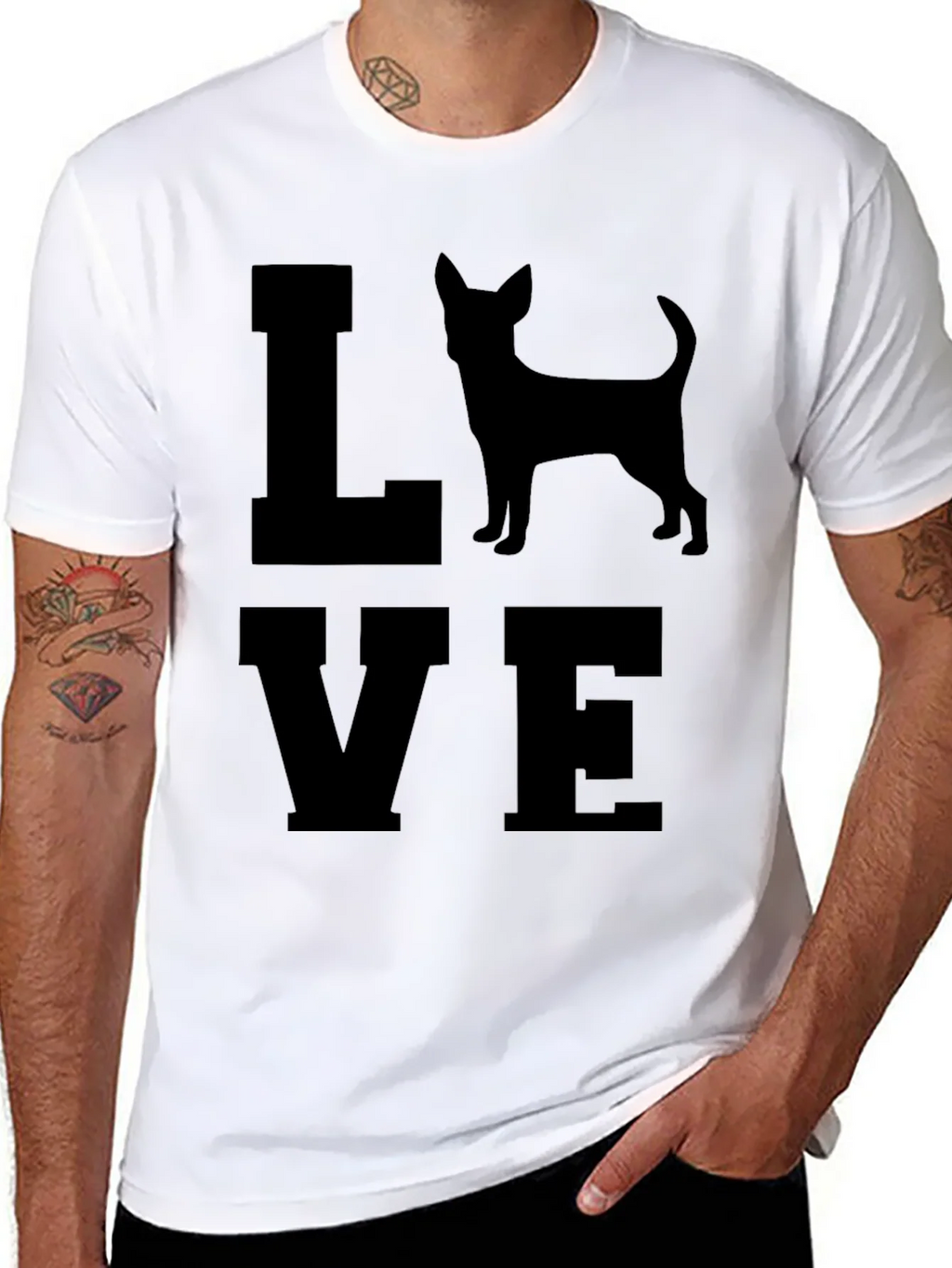 Love Chihuahua Mens Black T-Shirt product image 6