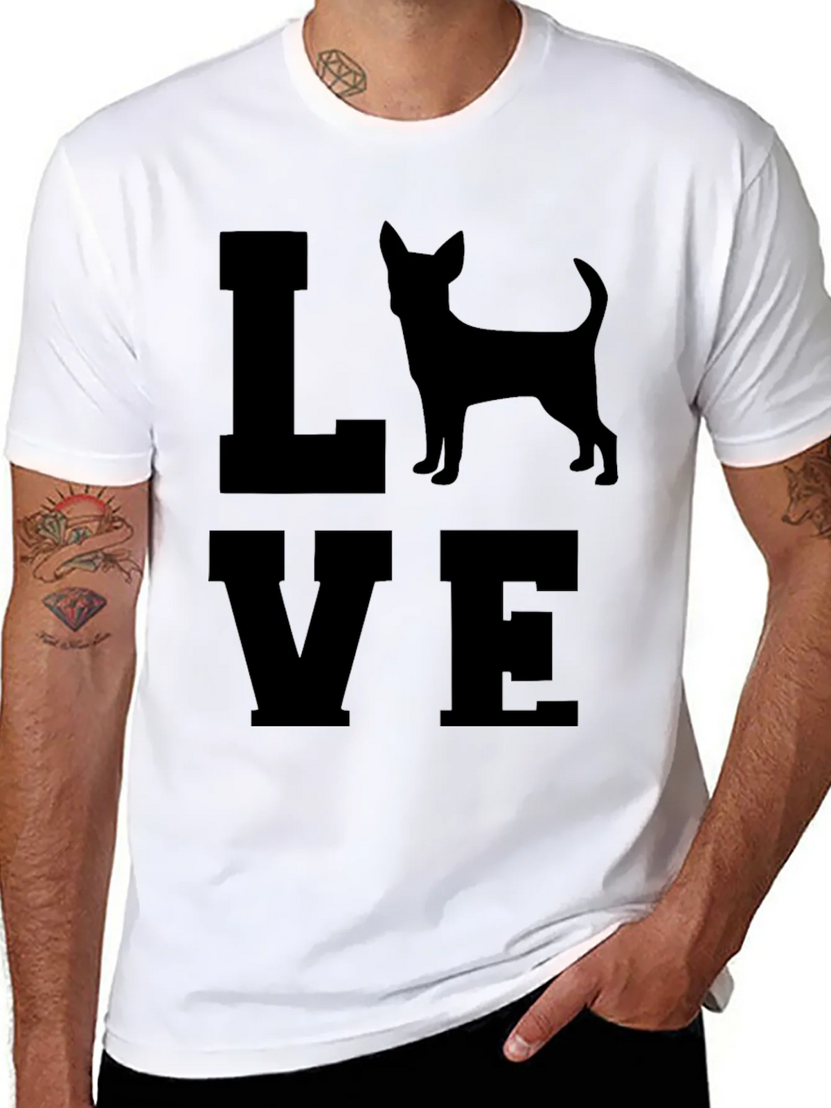 Love Chihuahua Mens Black T-Shirt product image 6