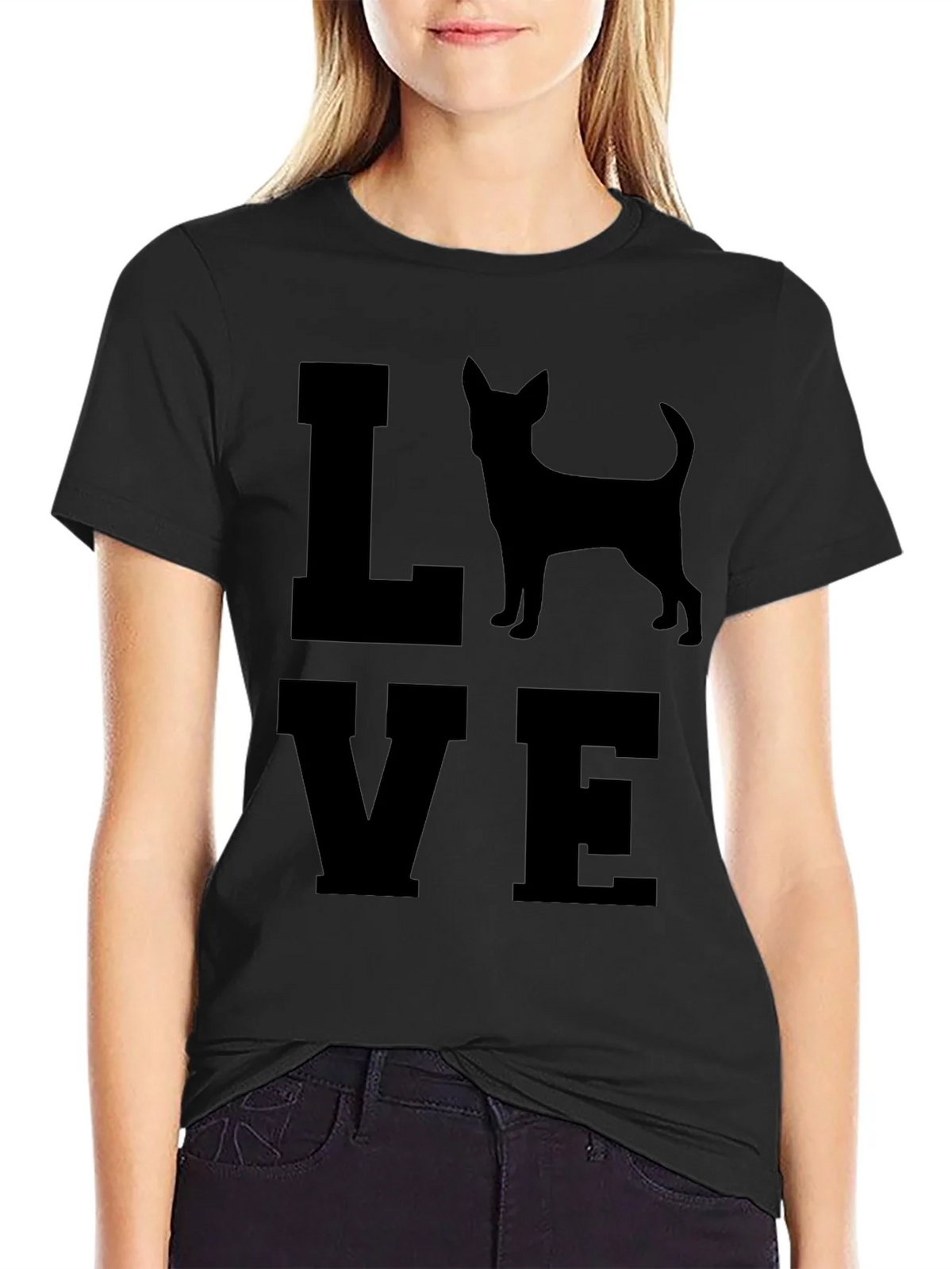 Love Chihuahua Mens Black T-Shirt product image 1