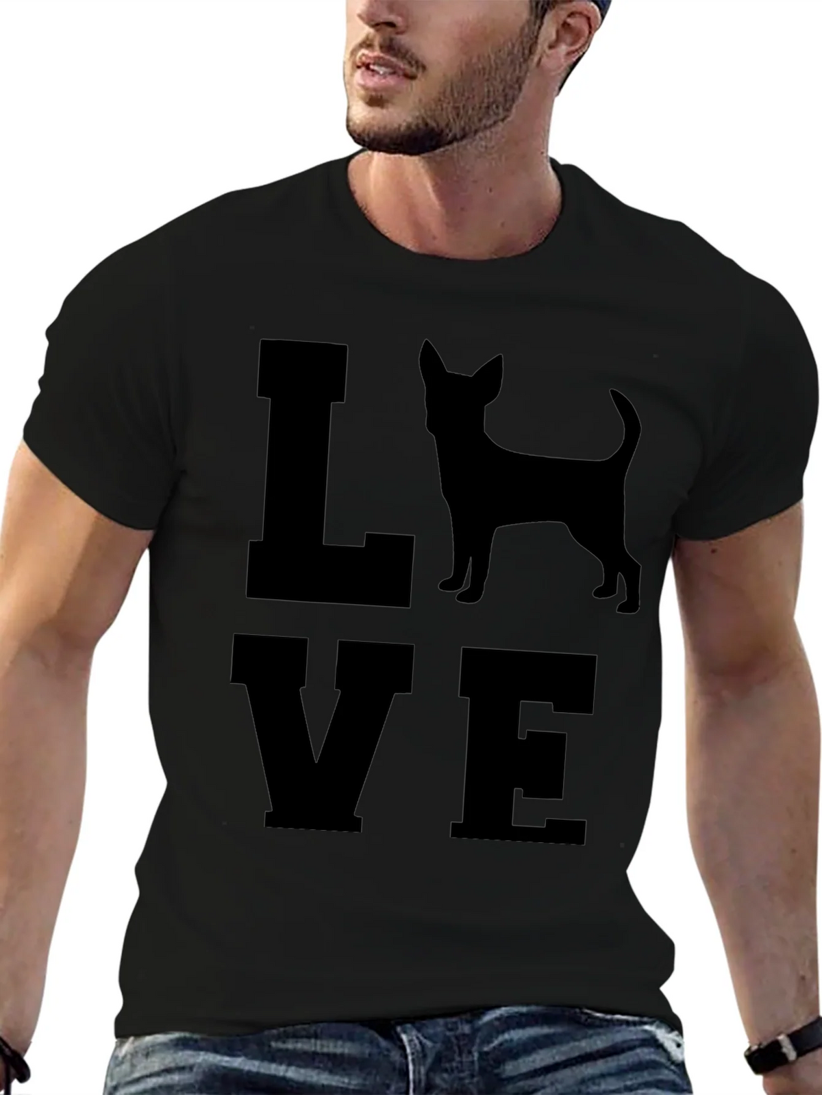 Love Chihuahua Mens Black T-Shirt product image 5