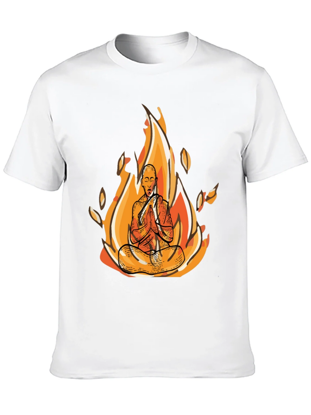Zen Monk Fire Graphic Black T-Shirt product image 9