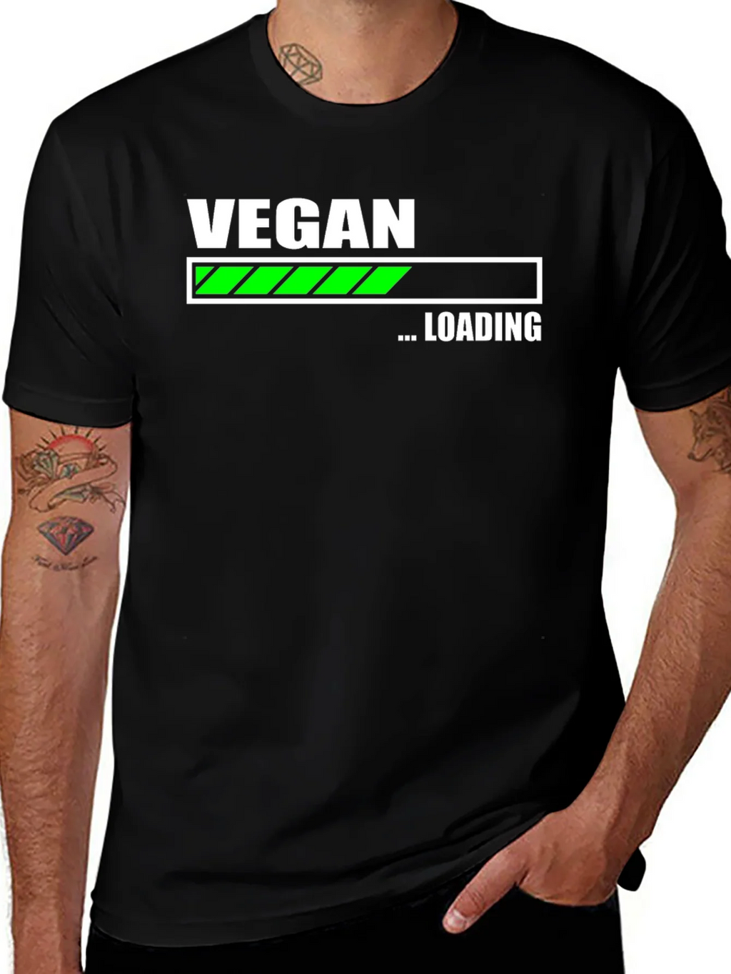 Vegan Loading T-Shirt - Black Cotton Blend product image 1
