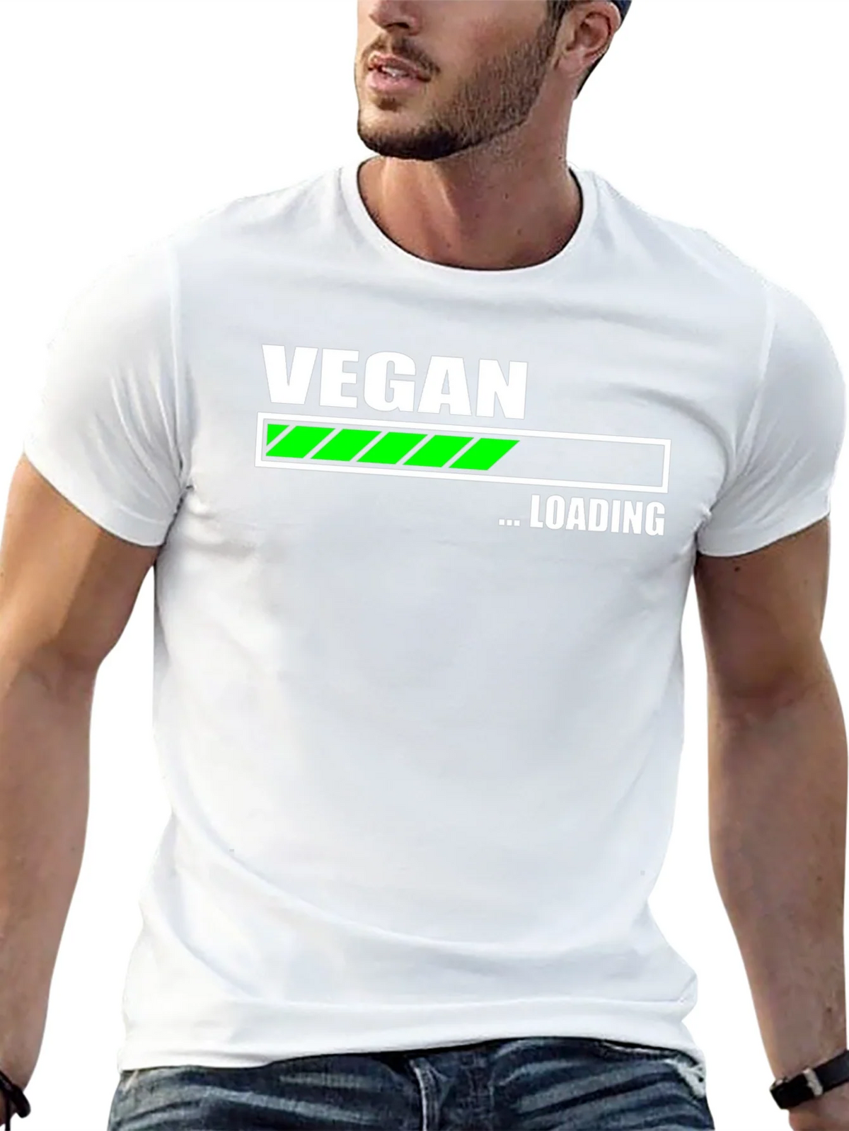 Vegan Loading T-Shirt - Black Cotton Blend product image 12