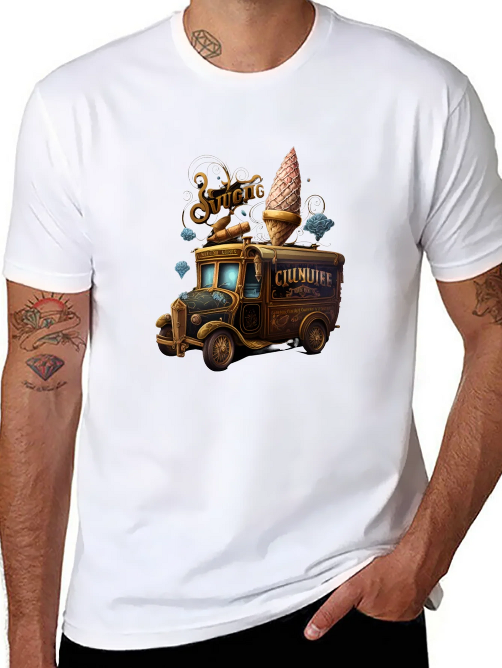 Vintage Ice Cream Truck Graphic Tee product image 7