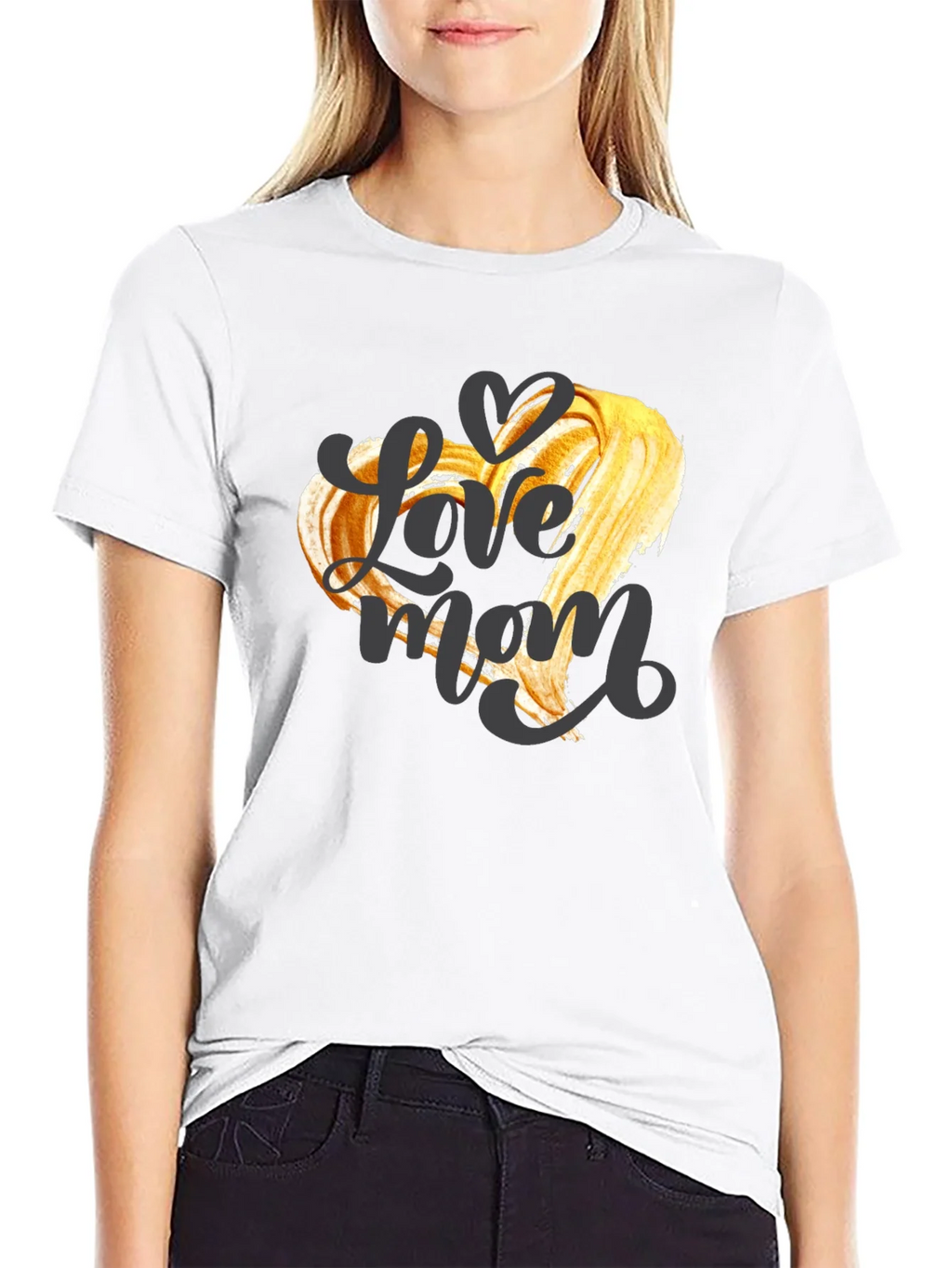 Love Mom Graphic T-Shirt - Black Crew Neck Tee product image 8